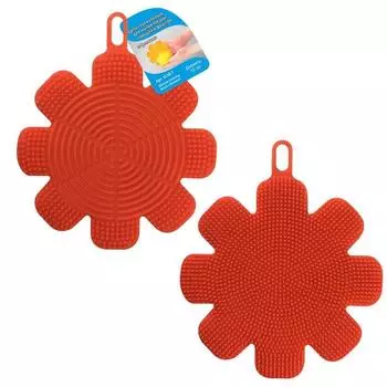 Щетка силиконовая для мытья посуды «Цветок», d 13,5 см