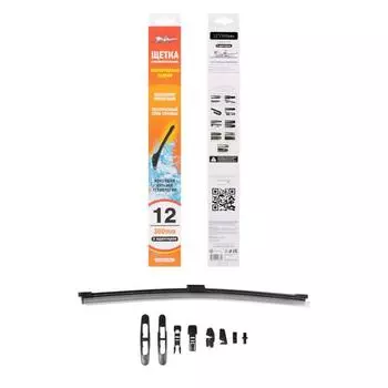 Щетка стеклоочистителя AIRLINE 12"/ 300 мм бескаркасная, 8 адаптеров