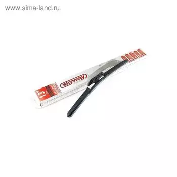 Щетка стеклоочистителя бескаркасная, 33 см,13" SKYWAY, 1 шт универсальный адаптер S02701001