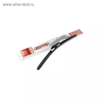 Щетка стеклоочистителя бескаркасная SKYWAY, 38 см, 15", универсальный адаптер, 1 шт