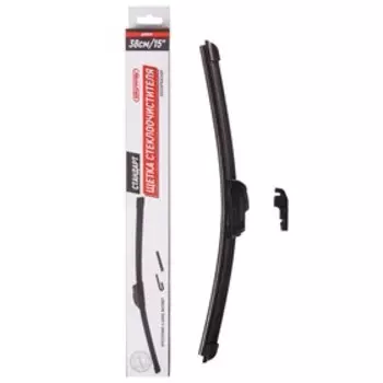 Щетка стеклоочистителя Skyway стандарт, 15"/ 380 мм, бескаркасная, 1 адаптер