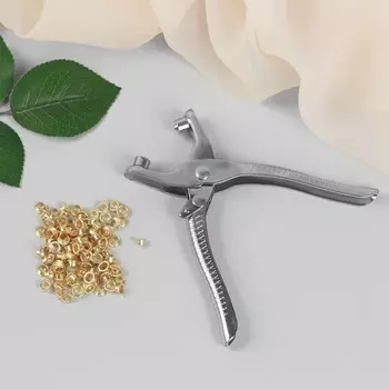 Щипцы для установки блочек, с блочками, 13.59 см, цвет серебряный