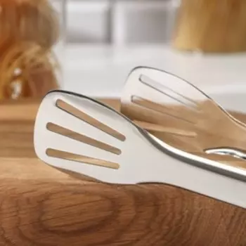 Щипцы кухонные Доляна Chrome, h=28.5 см нержавеющая сталь, чёрные