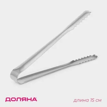 Щипцы кухонные Доляна Ortel, h=15 см, серебристые