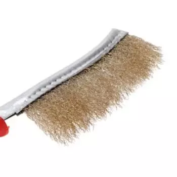 Щётка для чистки колес, металлическая загнутая TOPAUTO, 24 см, латунь