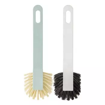 Щётка для мытья посуды Zeroline, овал, бамбук, 2 шт, мягкая и жесткая