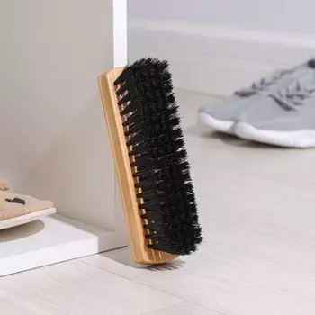 Щётка для одежды и обуви деревянная LaDоm, 18.554 см, 200 пучков, искусственный ворс