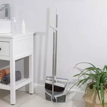 Щётка для пола Raccoon: совок 282789 см, щётка 2394 см, белая