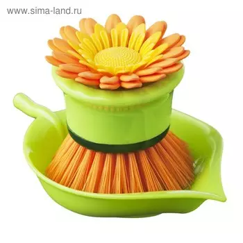 Щётка для посуды Flower power, цвет МИКС