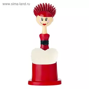 Щётка для посуды + губка на подставке Dolls