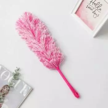 Щётка для пыли Доляна «Антистатик», 55 см, рабочая часть 35 см, микрофибра, розовая