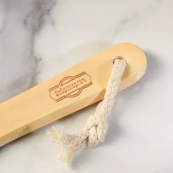 Щётка массажная для тела, из натуральной щетины, с ручкой, гладкая