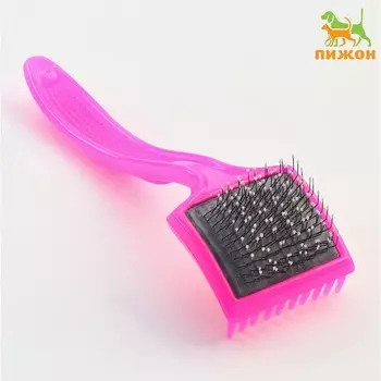 Щётка - пуходёрка малая мягкая с каплями, основание 4444 мм, розовая