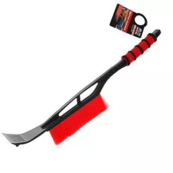 Щетка сметка, со скребком, AVS WB-6301, мягкая ручка, распушенная щетина, 53 см