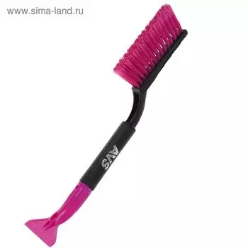 Щетка сметка, со скребком, AVS WB-6303, мягкая ручка, распушенная щетина, 48 cм