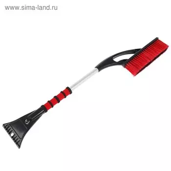 Щетка сметка, со скребком, мягкая ручка, распушенная щетина, AVS WB-6312, 73 cм