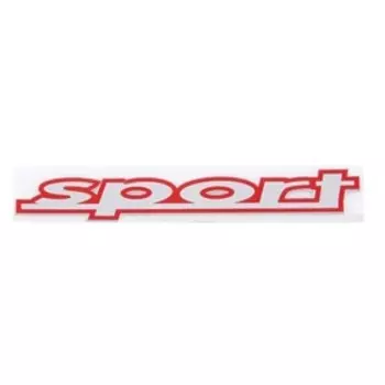 Шильдик металлопластик Skyway "SPORTS", наклейка, серый с красной окантовкой, 140*20 мм