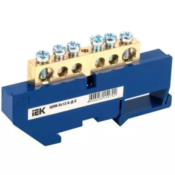 Шина нулевая IEK, на DIN-изоляторе, ШНИ-8х12-6-Д-С, YNN10-812-6D-K07