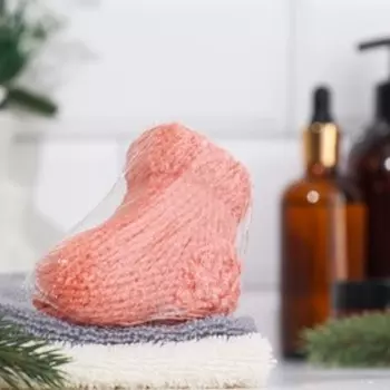 Бомбочка для ванны «Новогодний Носочек» с ароматом клубники, красная, 110 г