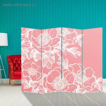 Ширма "Цветы", 200 х 160 см