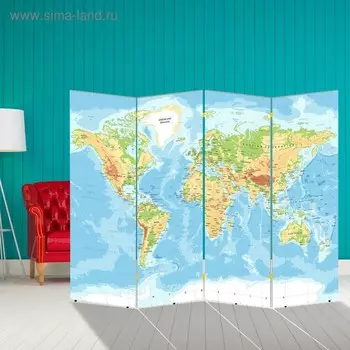 Ширма "География", 200 х 160 см