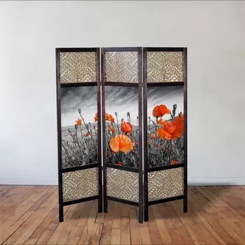 Ширма "Маковое поле", 150 × 160 см