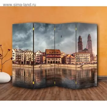 Ширма "Набережная", двухсторонняя, 200 х 160 см