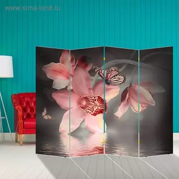 Ширма "Орхидея. Водная гладь", 200 х 160 см