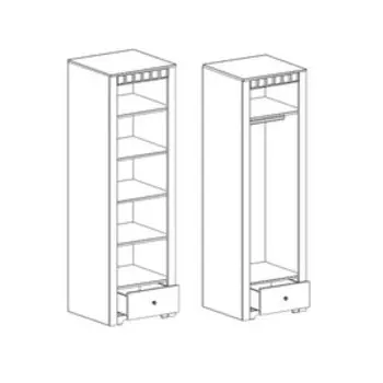 Шкаф 1-дверный Прованс Бодега белая/Патина премиум