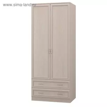 Шкаф 2-х дв. с 2мя ящиками ВЕРОНА 902х577х2243 Дуб атл./рамка МДФ дуб атл с патиной