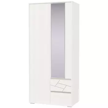 Шкаф 2-х дверный «Аделина» с двумя ящиками, 10005552220 мм, цвет рамух белый