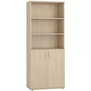 Шкаф прямой двухстворчатый для документов, с открытыми полками, 8044231980 мм, цвет дуб сонома