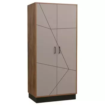 Шкаф 2-х дверный для одежды «Гамма» 54.03, 9545652075 мм, таксония / чёрный / ПВХ грей