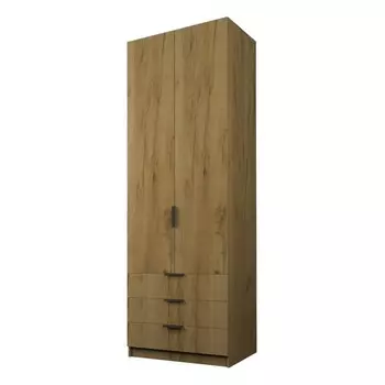 Шкаф 2-х дверный «Экон», 8005202300 мм, 3 ящика, полки, цвет дуб крафт золотой