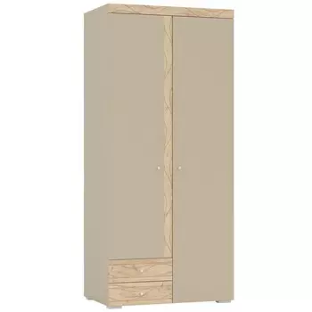 Шкаф 2-х дверный «Палермо», 9005602000 мм, 2 ящика, дуб крафт золотой / МДФ дуб мадейра