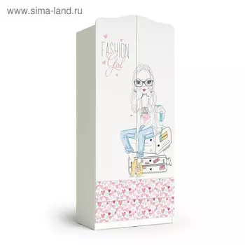 Шкаф 2-х дверный с ящиками Fashion, 800х450х1890, Белый