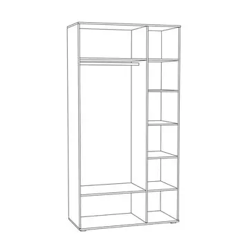 Шкаф 2х ств Индиго 13.06, 1150х511х2196, Темно-серый/Граффити