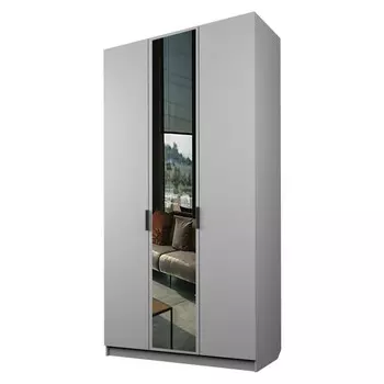 Шкаф трехдверный «Экон», с зеркалом, 12005202300 мм, цвет серый шагрень