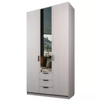 Шкаф 3-х дверный «Экон», 12005202300 мм, 3 ящика, 1 зеркало, цвет ясень анкор светлый