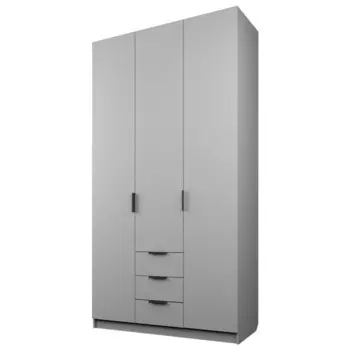 Шкаф трехдверный «Аллоджио. Экон», 3 ящика, 12005202300 мм, цвет серый шагрень