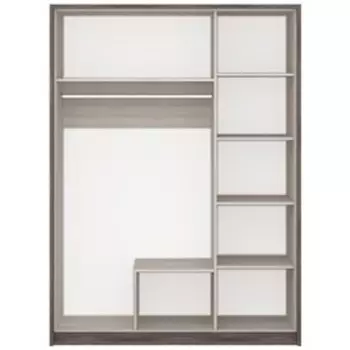 Шкаф 3-х дверный «Николь», 1560 592 2117 мм, зеркало, цвет ясень шимо светлый / тёмный