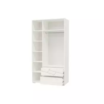 Шкаф 3-х дверный с ящиками АДЕЛИНА 1200х555х2220 Рамух белый