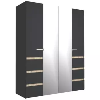 Шкаф четырёхдверный «Анона 8», 17985942205 мм, цвет антрацит/дуб сонома