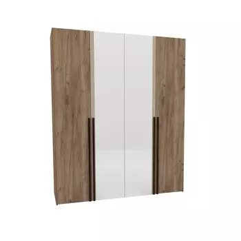 Шкаф четырёхдверный «Кара 8», 17985982205 мм, цвет дуб табачный craft/велюр