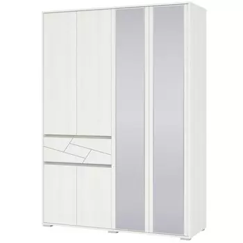 Шкаф 4-х дверный «Аделина» с ящиком, 16005532220 мм, цвет рамух белый