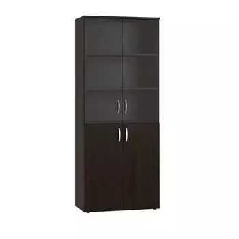 Шкаф 4-х дверный для документов, 804 423 1980 мм, витрина, цвет дуб венге