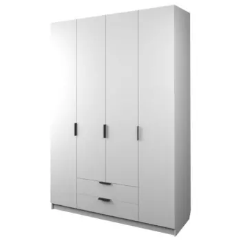 Шкаф четырёхдверный «Аллоджио. Экон», 2 ящика, 16005202300 мм, цвет белый