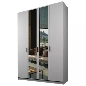 Шкаф четырёхдверный «Аллоджио. Экон», с зеркалом, 16005202300 мм, цвет серый шагрень