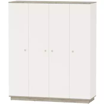 Шкаф 4-х дверный «Лайн», 17305622045 мм, цвет белый / дуб крафт серый