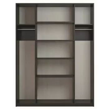 Шкаф 4-х дверный «Люсси», 1604 × 586 × 2120 мм, зеркало, цвет венге / дуб девон